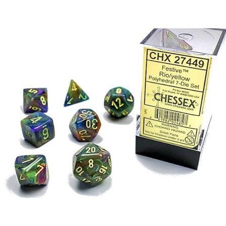 Chessex - Festive Rio/Yellow Polyhedral