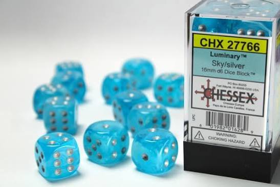 Chessex - Luminary Sky/Silver d6