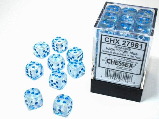 Chessex - Borealis Icicle/Light Blue d6