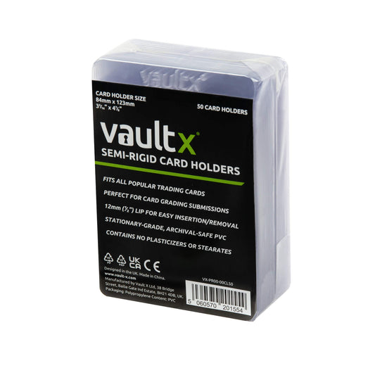 VaultX - Semi Rigid Card Holders - 50 Pack