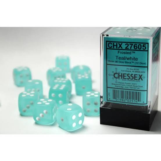 Chessex - Frosted Teal/White d6