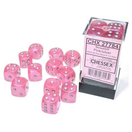 Chessex - Borealis Pink/Silver d6