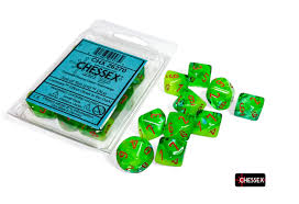 Chessex - Gemini Plasma Green-Teal/Orange d10